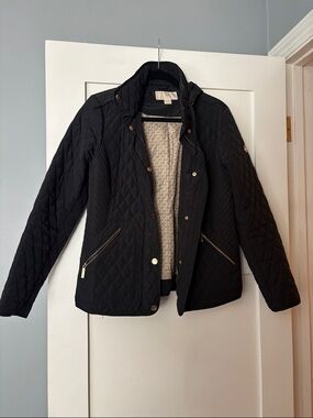 Michael Kors Women’s Black Quilted Hooded Jacket